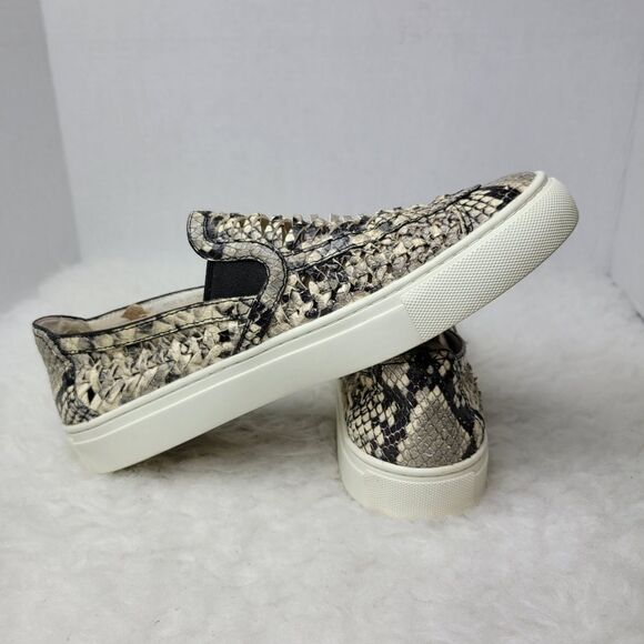 Tory Burch Huarache Weave Snakeskin Leather Slip On Sneaker Shoes Size 8 - Picture 5 of 8